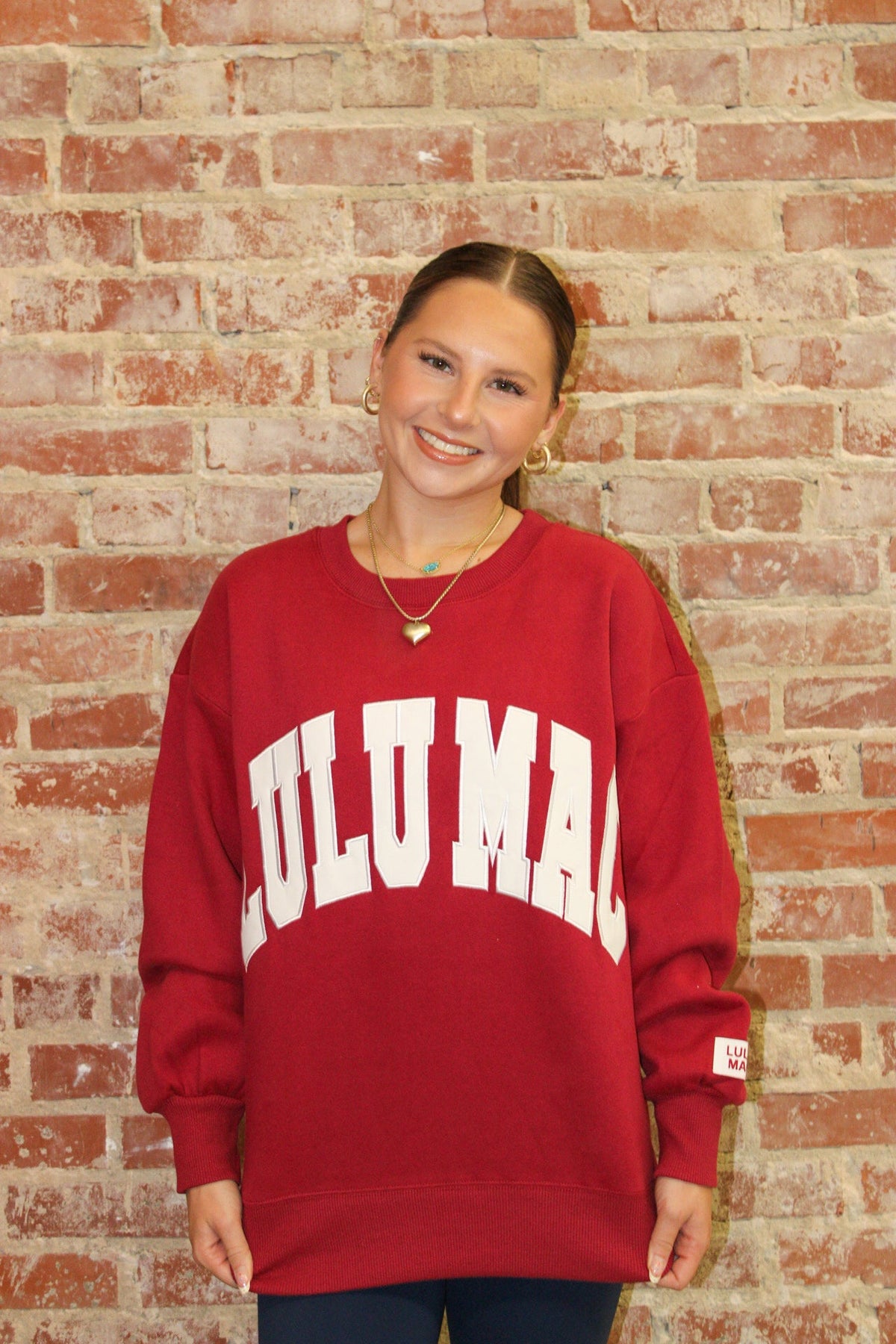 Lulu Mac Light Cardinal/White  Stitch Sweater Girlie Girl Originals