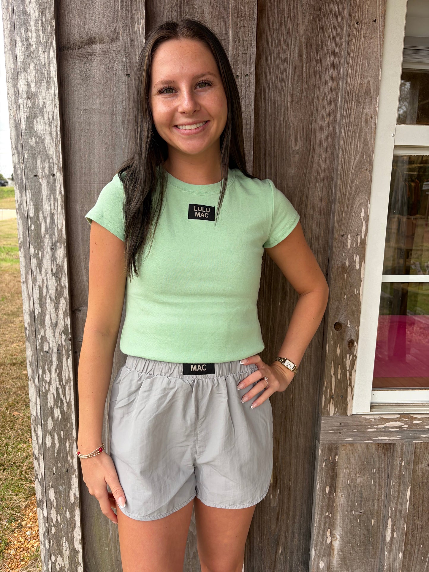 Lulu Mac Mint Baby Doll Short Sleeve Top Girlie Girl Originals