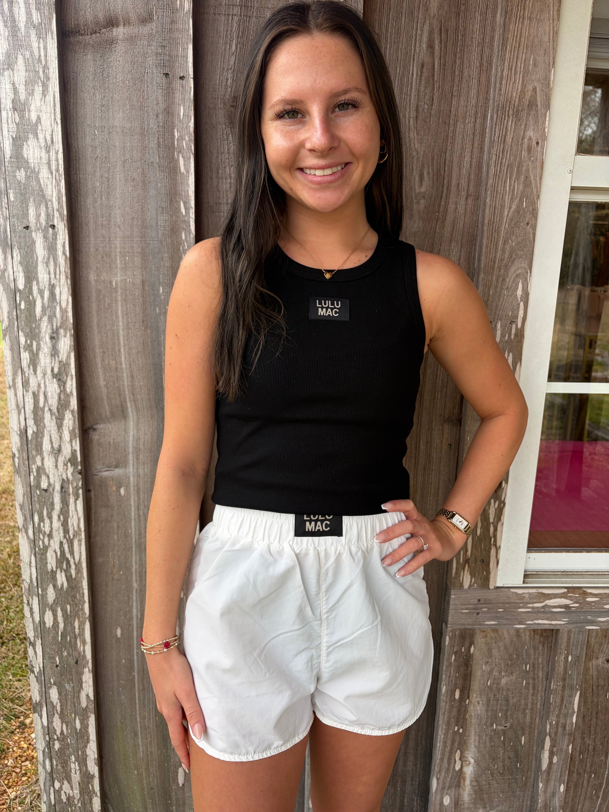 Lulu Mac White DD Athletic Shorts Girlie Girl Originals