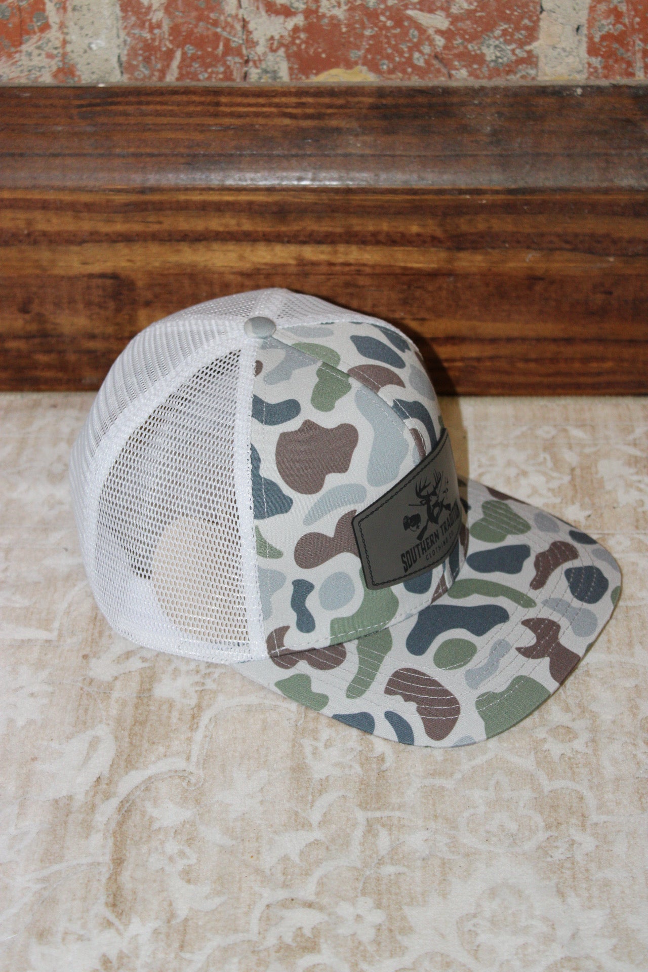Southern Tradition Co Brackish Camo & White 6 Panel Snapback Hat Southern Tradition Tradition Clothing Co