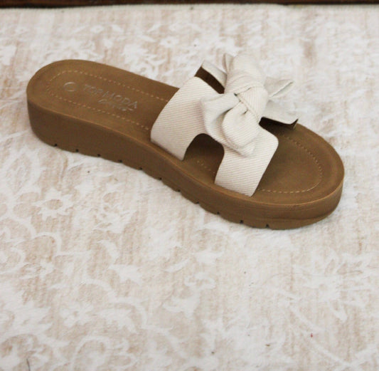 CCOCCI Ivory Bow Knot Sandal CCOCCI