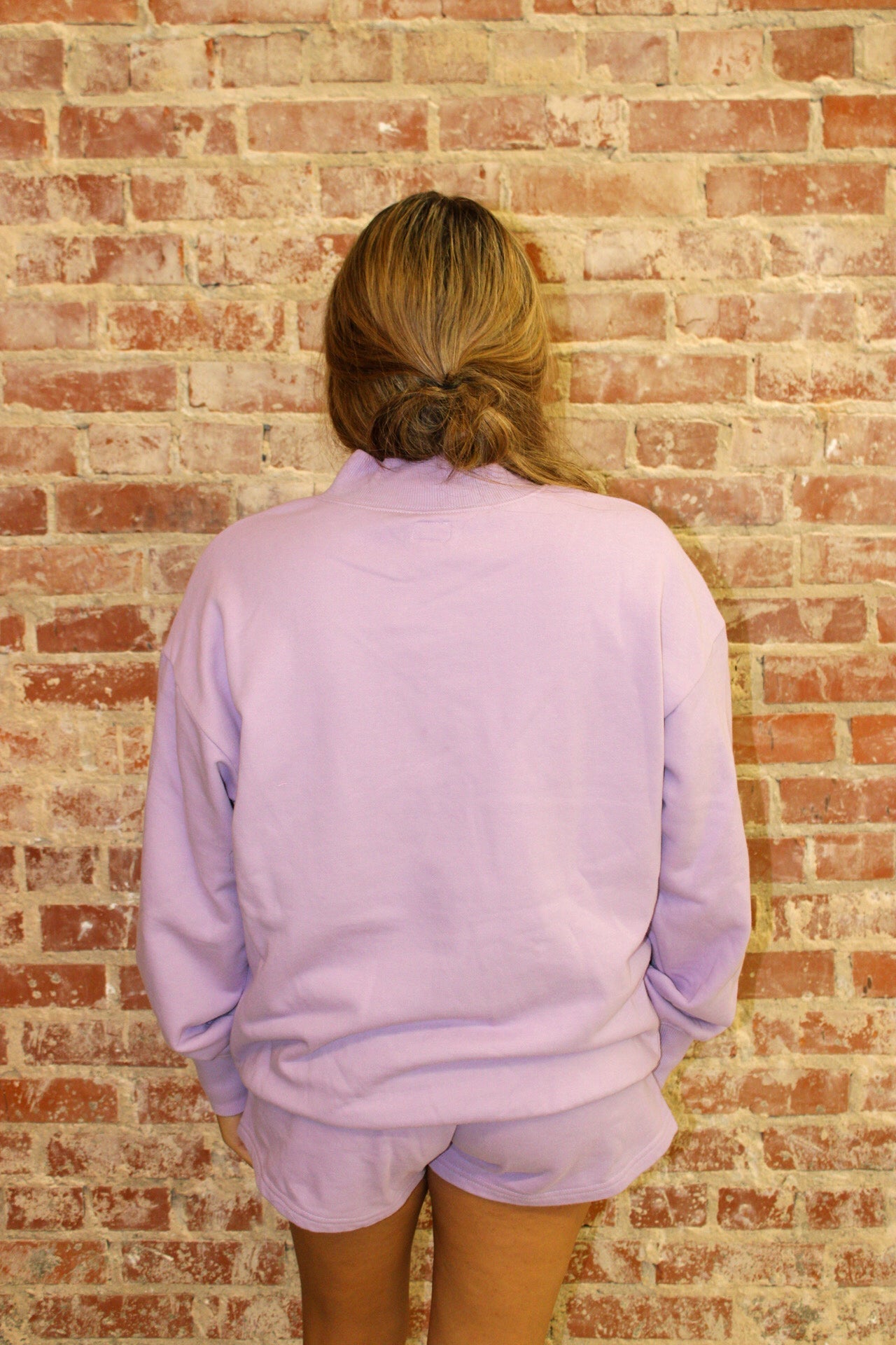 LULU MAC LONGSLEEVE TERRY CLOTH TOP- LAVENDER LULU MAC
