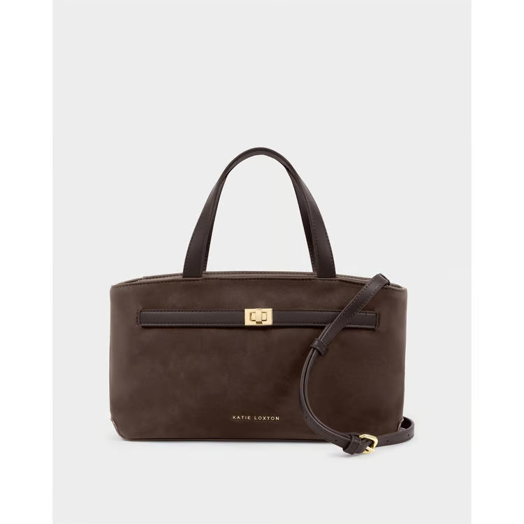 KATIE LOXTON ORIN TOP HANDLE CROSSBODY BAG | Bitter Chocolate Suedette / Bitter Chocolate KATIE LOXTON