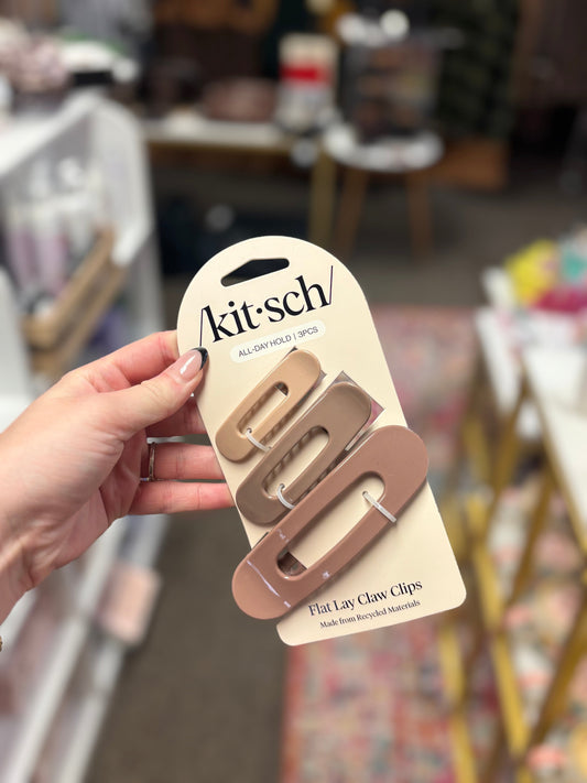 3 Piece Ultra Glossy Terracotta Flat Lay Claw Clip KITSCH