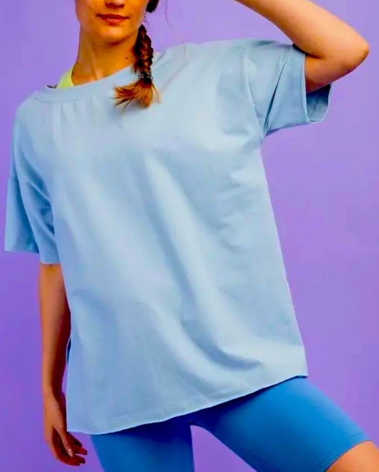 Oversized V-neck Reversible Short Sleeve Top Sunday Morning