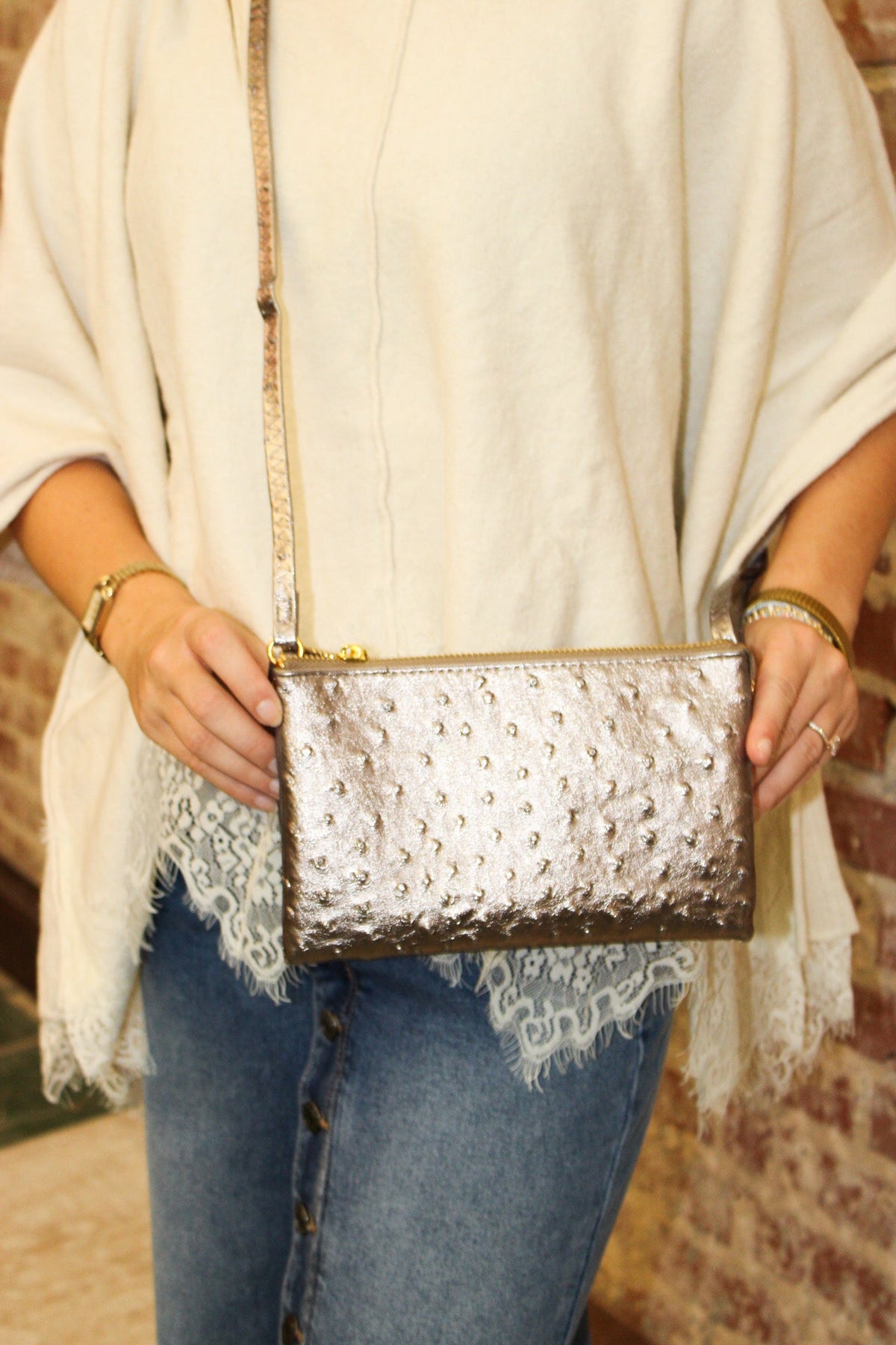 Caroline Hill Liz Crossbody Pewter EO Purse Caroline Hill