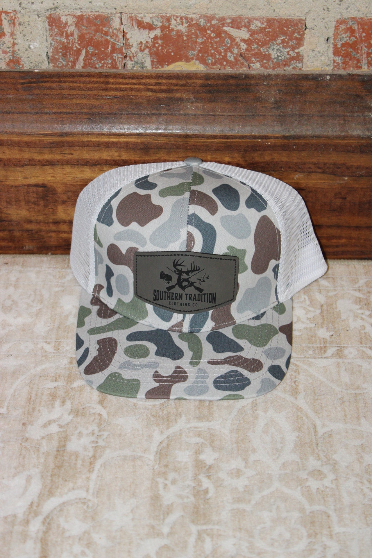 Southern Tradition Co Brackish Camo & White 6 Panel Snapback Hat Southern Tradition Tradition Clothing Co