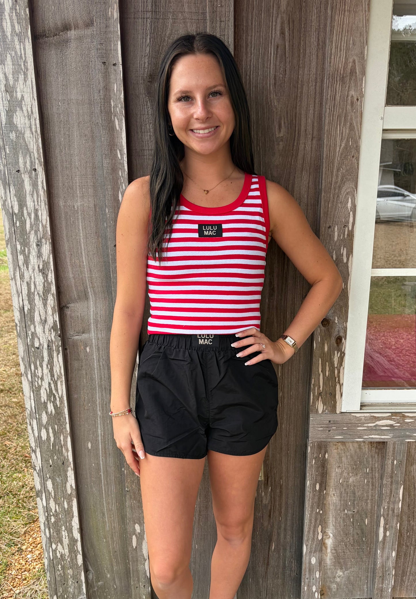 Lulu Mac Red Stripe Tank Top Girlie Girl Originals