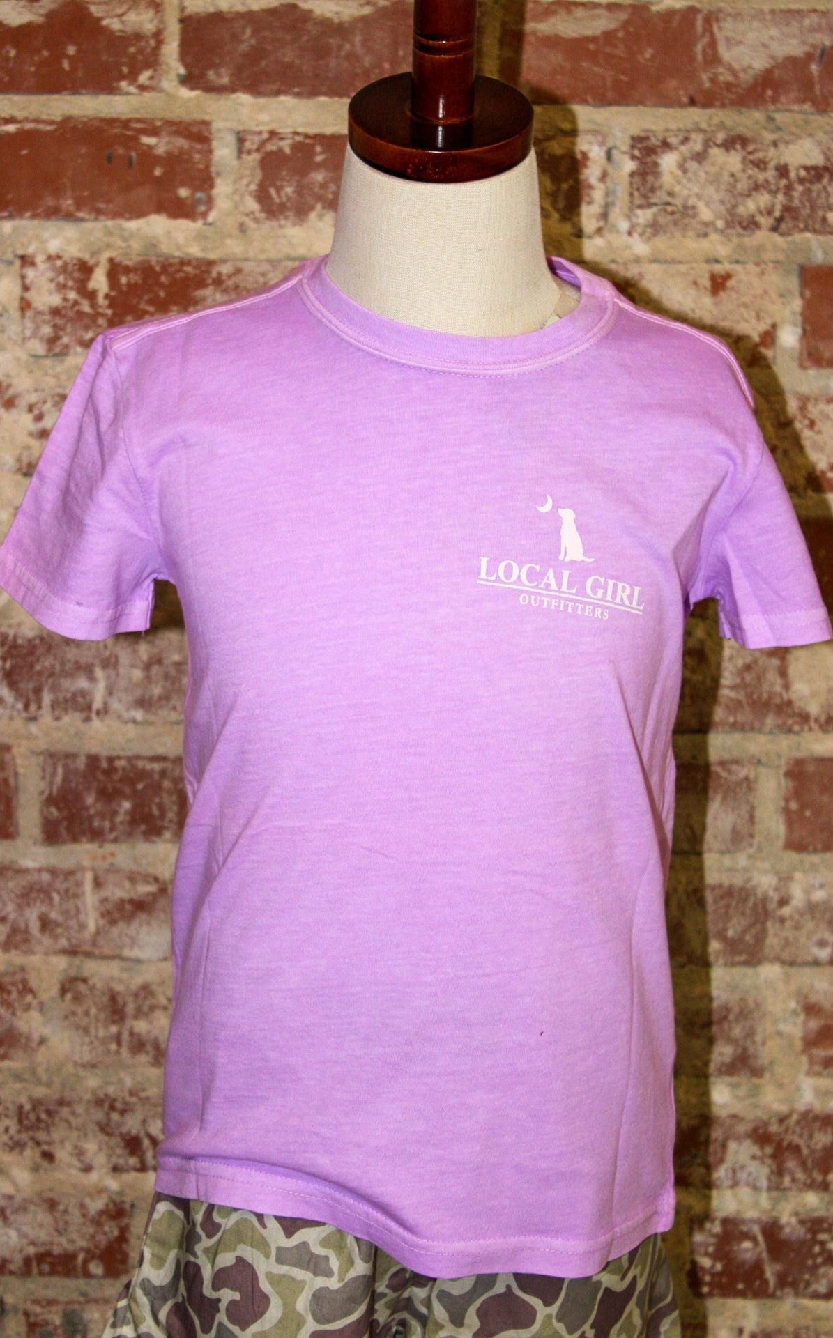 Local Girl Youth Stacked Script Neon Violet Short Sleeve Tee LOCAL BOY OUTFITTER