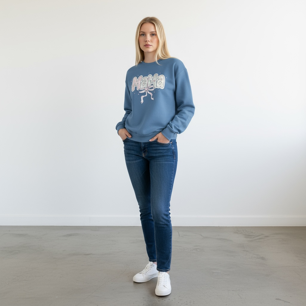 Patterned Mama Coquette Sweatshirt SOUTHERN SUNDROP BOUTIQUE