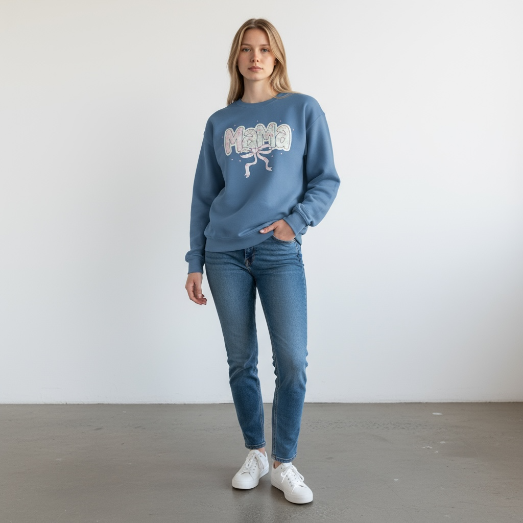 Patterned Mama Coquette Sweatshirt SOUTHERN SUNDROP BOUTIQUE