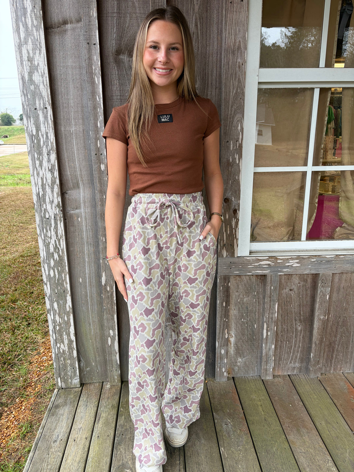Lulu Mac Waffle Knit Camo Pants Girlie Girl Originals