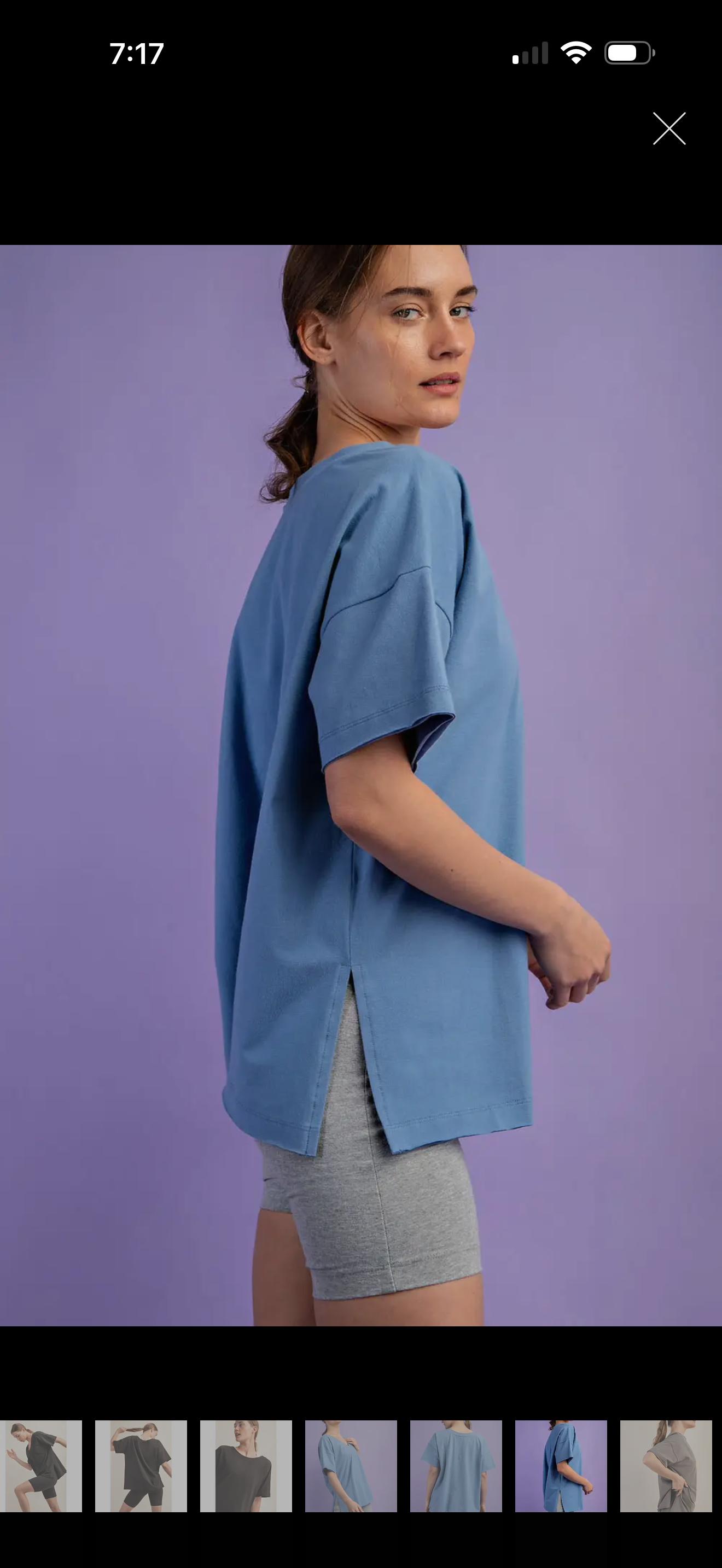 Oversized V-neck Reversible Short Sleeve Top Rae mode