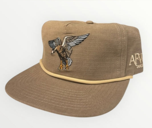 American Flyway Waterfowl Brown And Tan Rope Specklebelly RipStop Hat American Flyway Waterfowl
