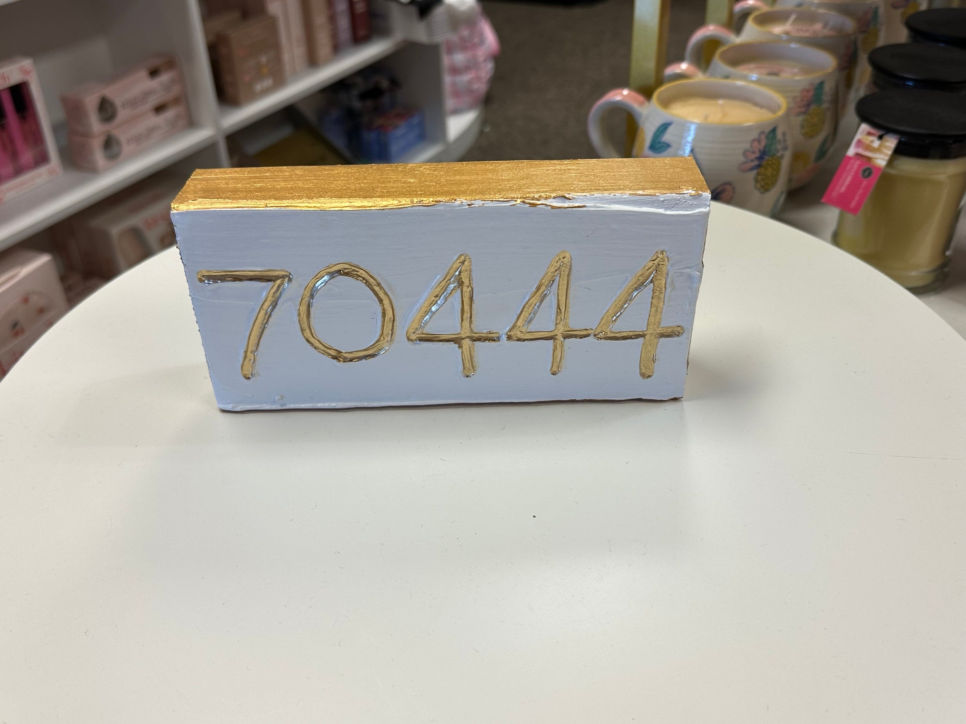 Coddiwomple 70444 Zip Code  custom art block  hometown sports region : Farmhouse numbers (carved) Coddiwomple