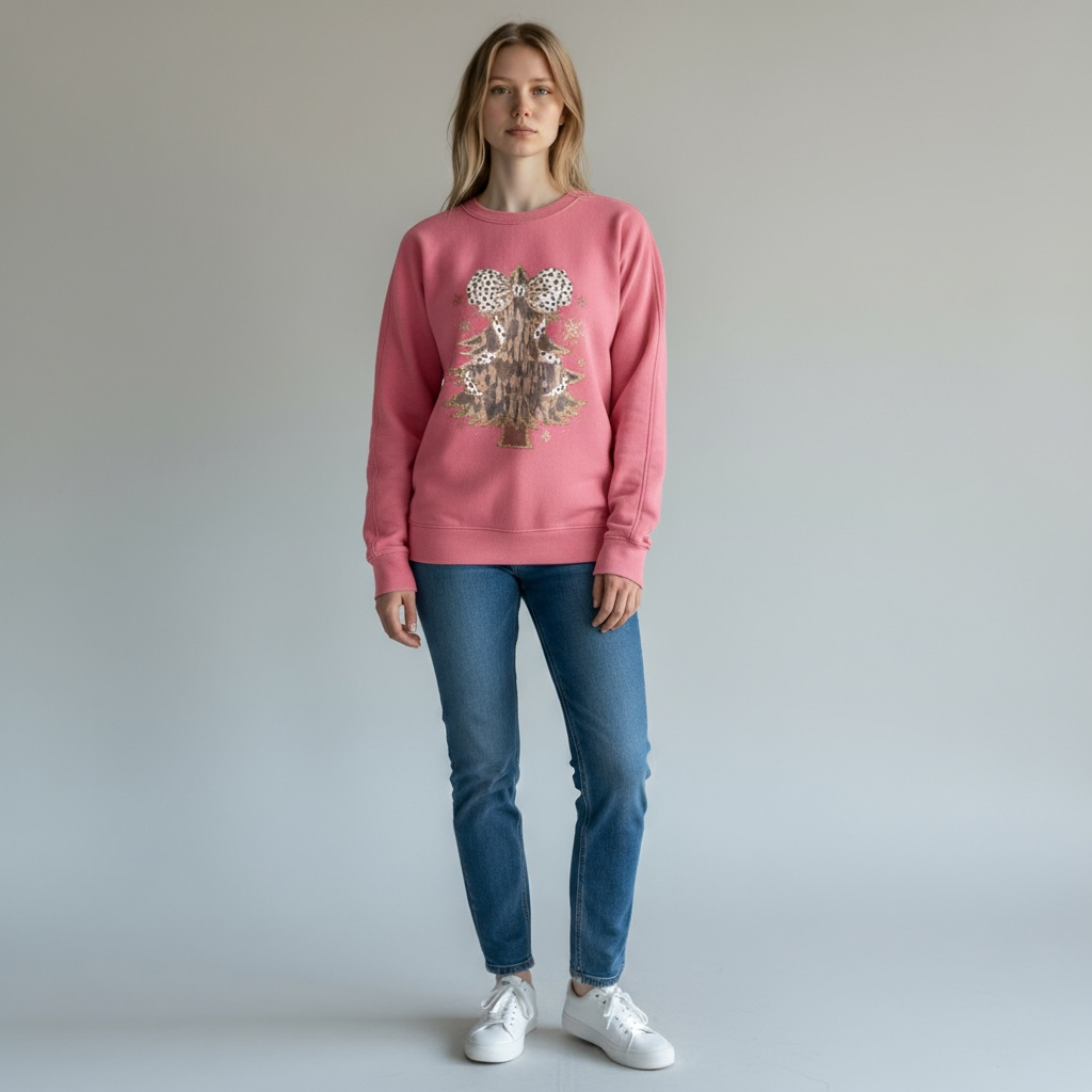 Camo Christmas Tree w/ Polka Dot Bow Sweatshirt SOUTHERN SUNDROP BOUTIQUE