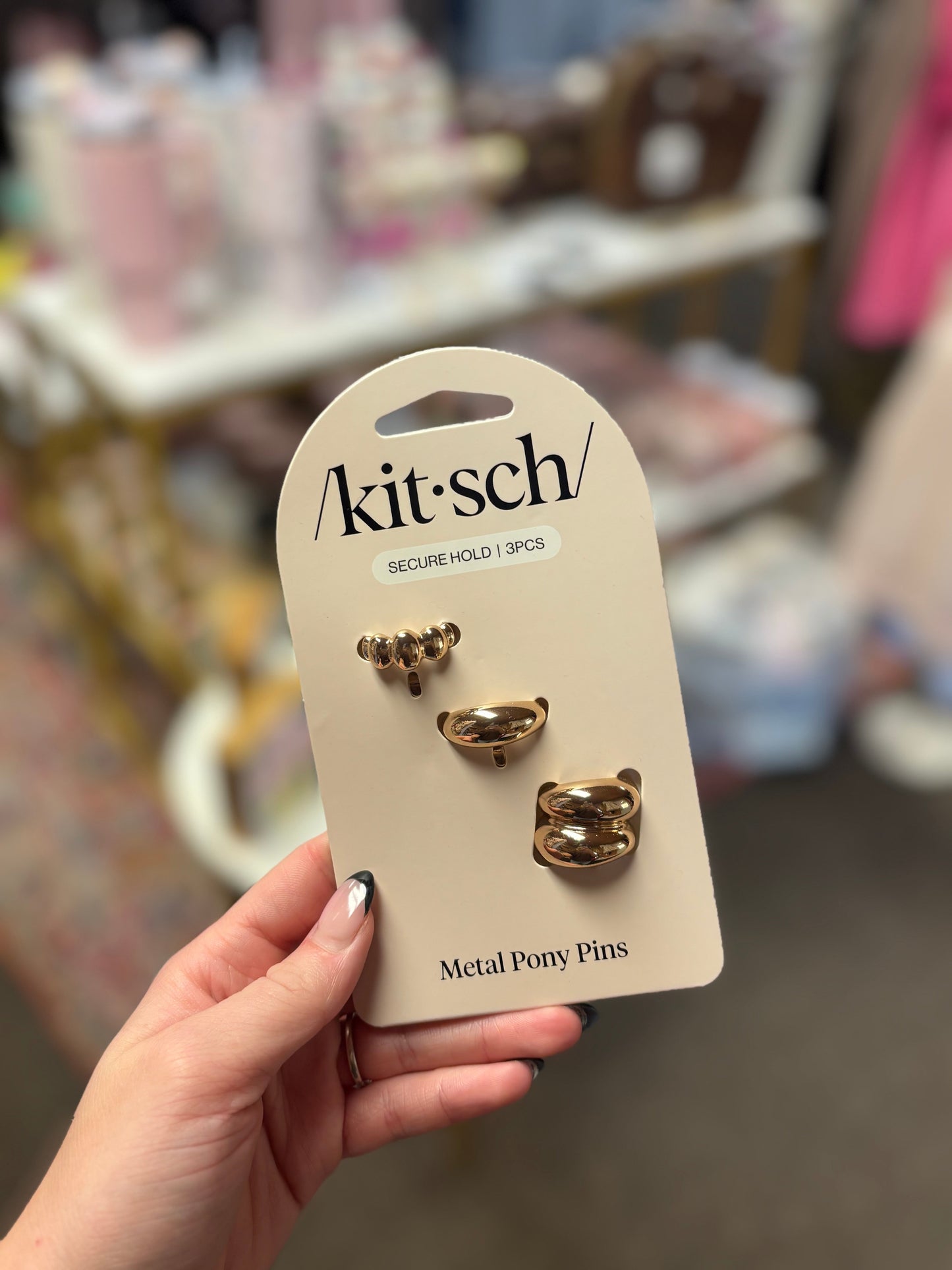 3 Piece Gold Metal Cloud Pony Pins Set KITSCH