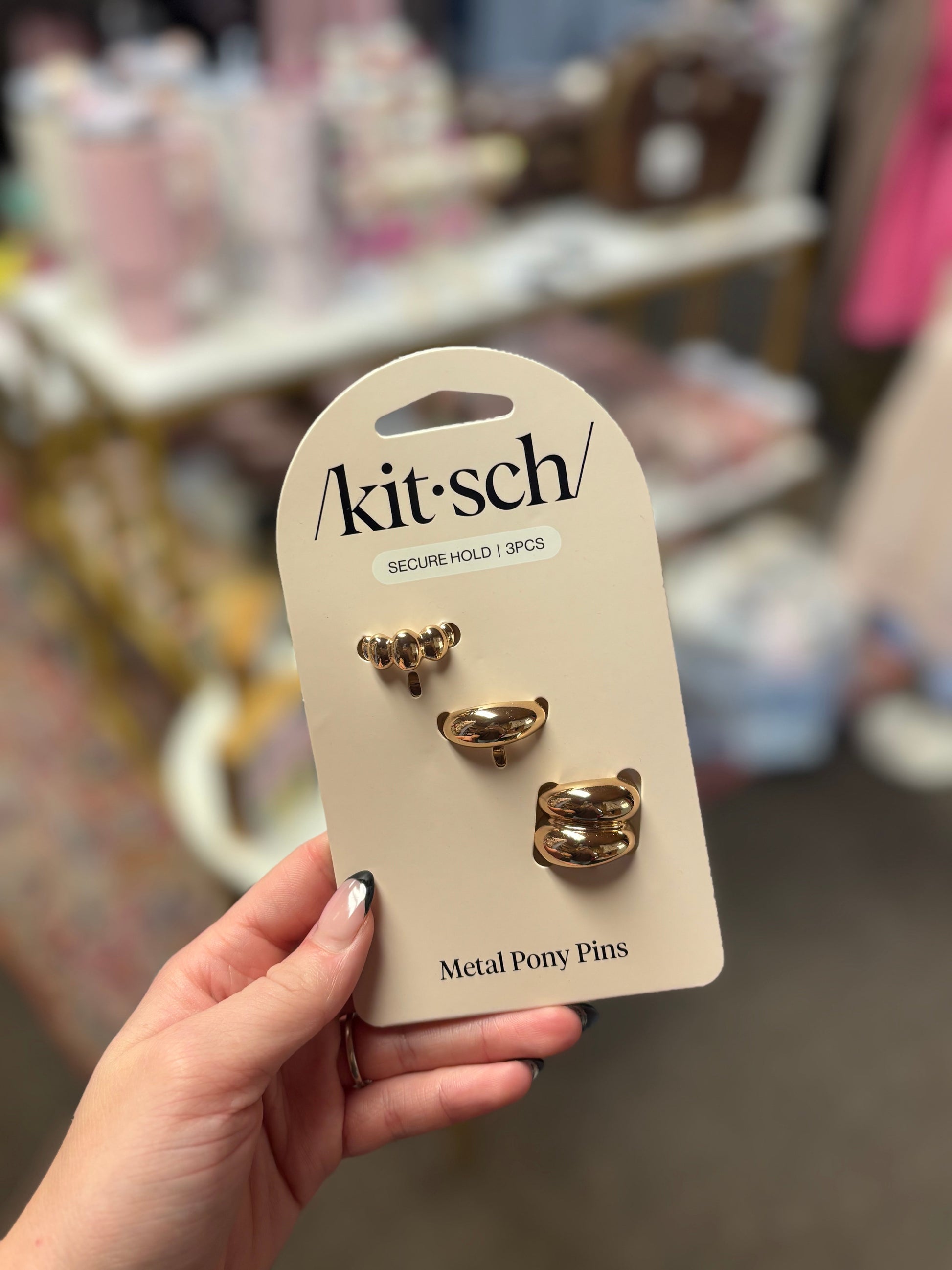 3 Piece Gold Metal Cloud Pony Pins Set KITSCH