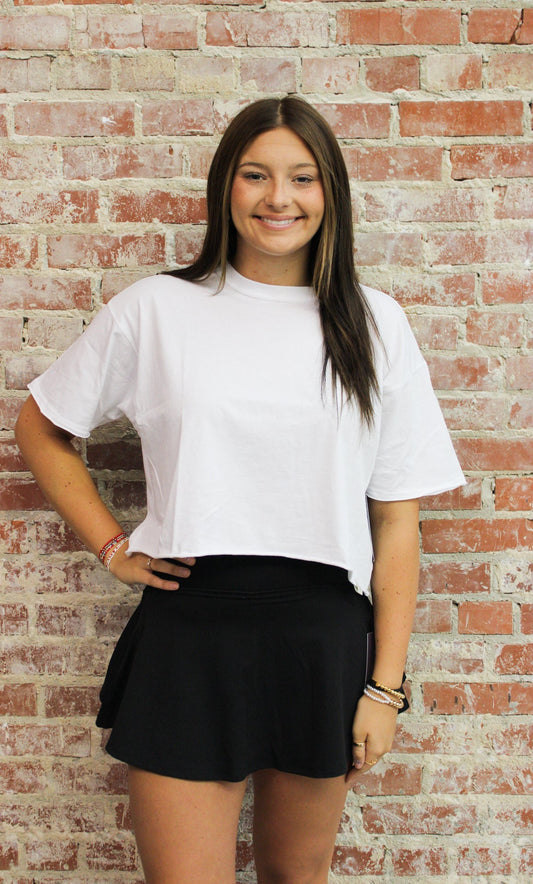 Local Girl White Boxy Crop Tee LOCAL BOY OUTFITTER