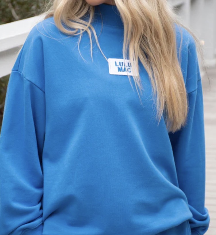 Lulu Mac Bright Blue Long Sleeve Terry Cloth Top Girlie Girl Originals