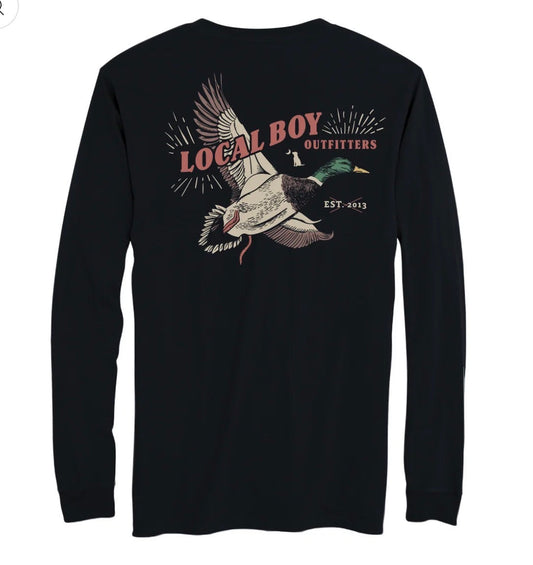 Local Boy Black Mallard Blast LS Tee LOCAL BOY OUTFITTER