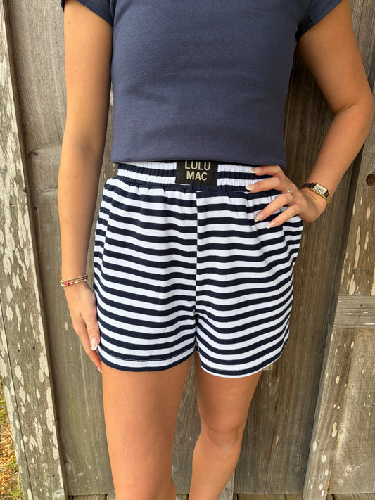 Lulu Mac Navy Stripe Shorts Girlie Girl Originals