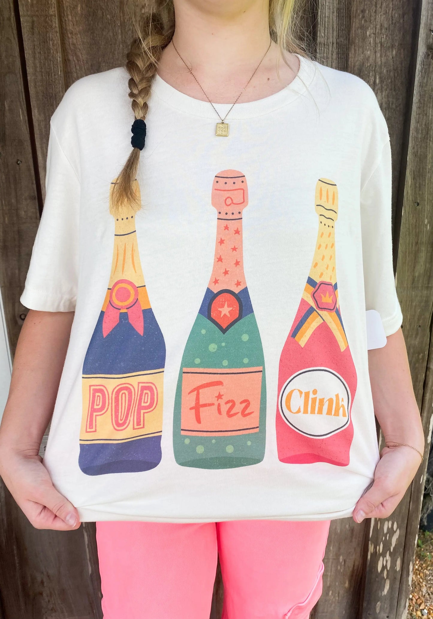 Pop, Fizz, Clink - Champagne Oversized Shirt GOLDEN ROSE CO