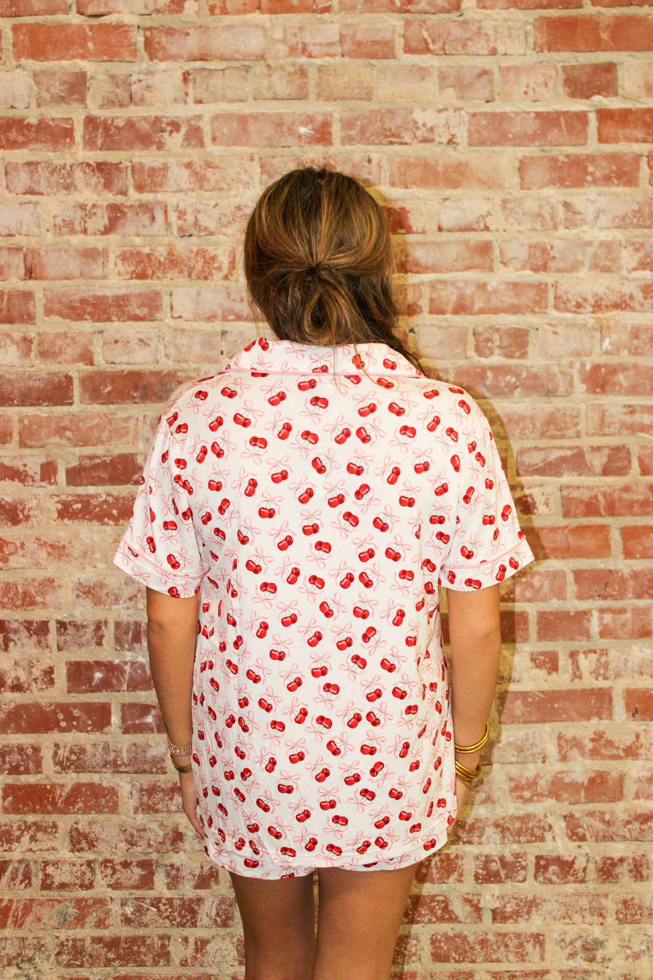 Lulu Mac Cherry Print Pajama Set Girlie Girl Originals