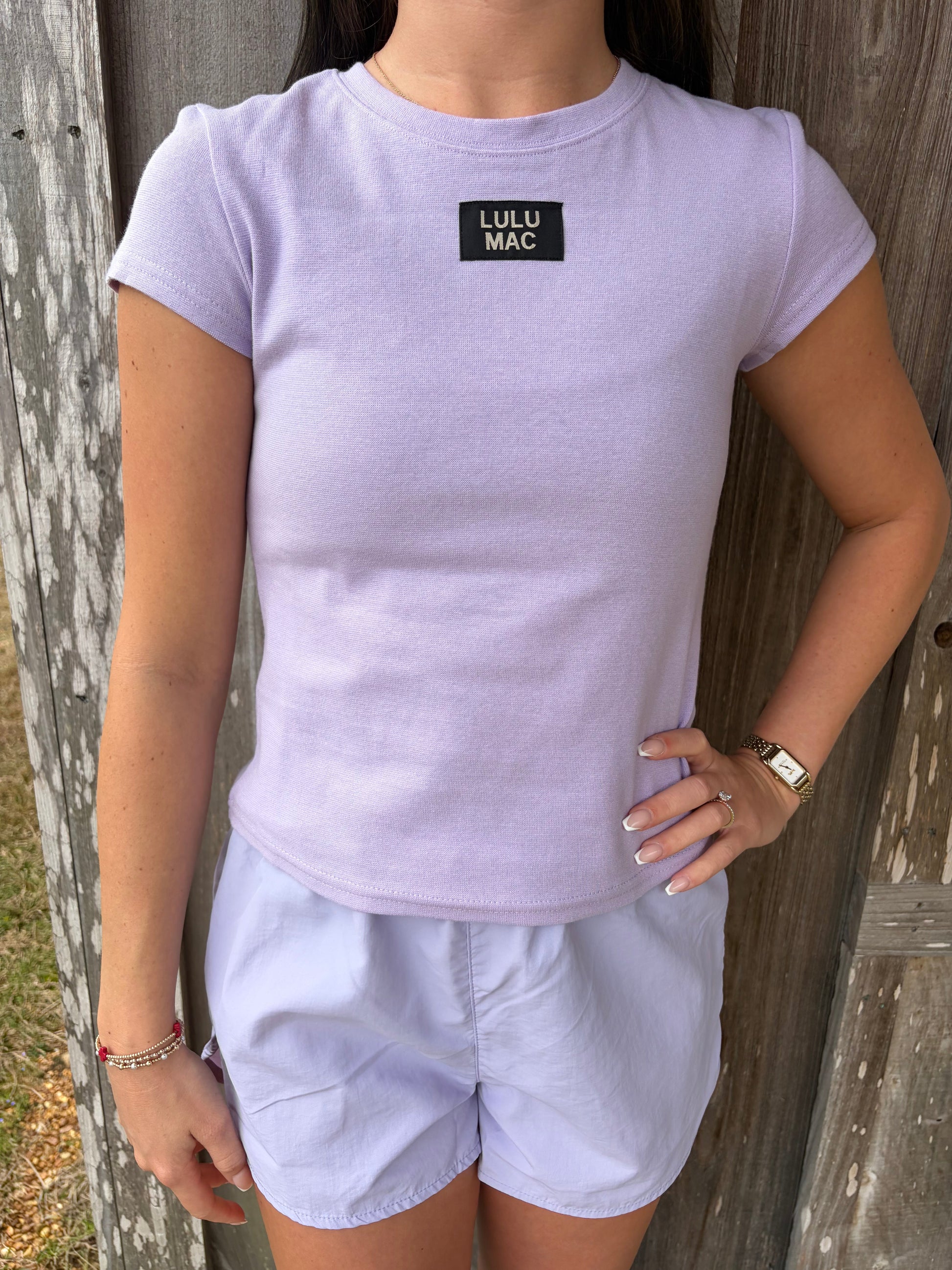 Lulu Mac Lavender Baby Doll Short Sleeve Top Girlie Girl Originals