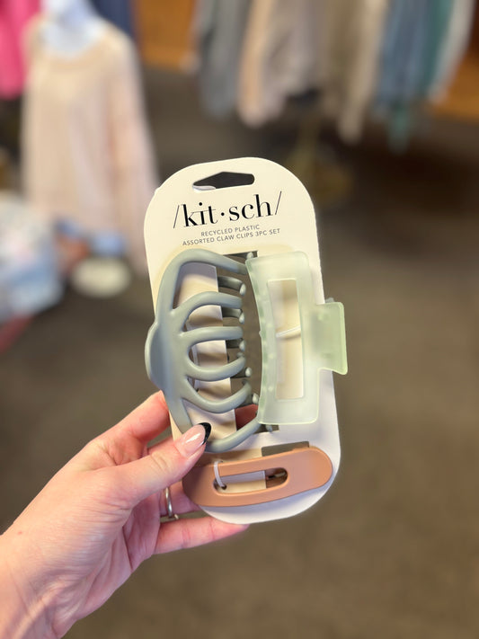 Octopus Recycled Plastic Assorted Claw Clip Set 3pc KITSCH