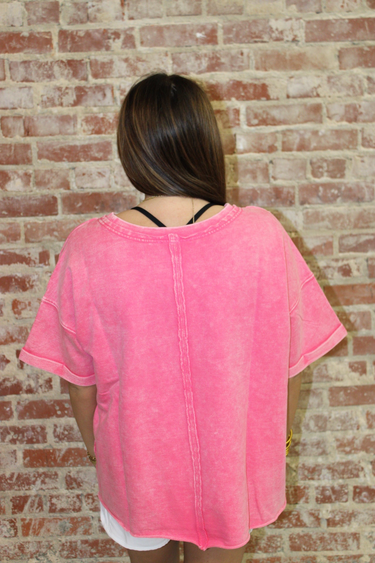 Zenana French Terry Acid Washed T Shirt zenana