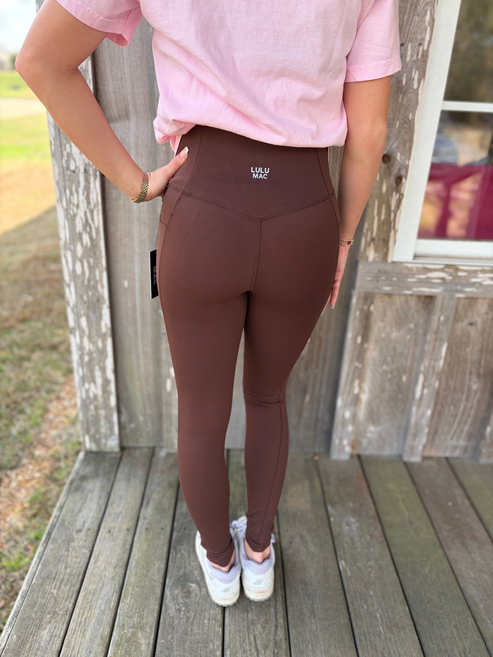 Lulu Mac Brown Solid Leggings Girlie Girl Originals