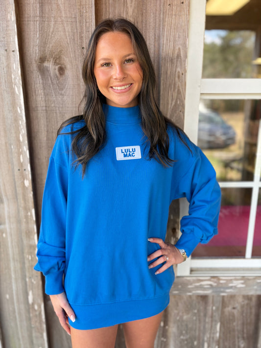 Lulu Mac Bright Blue Long Sleeve Terry Cloth Top Girlie Girl Originals