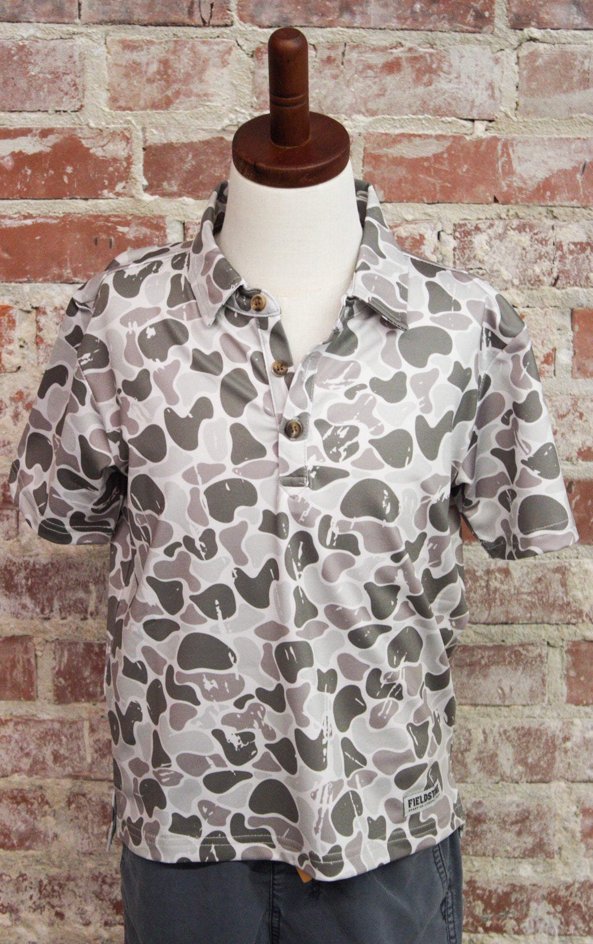 Fieldstone Youth Marsh Camo Polo Buck Wild Branding