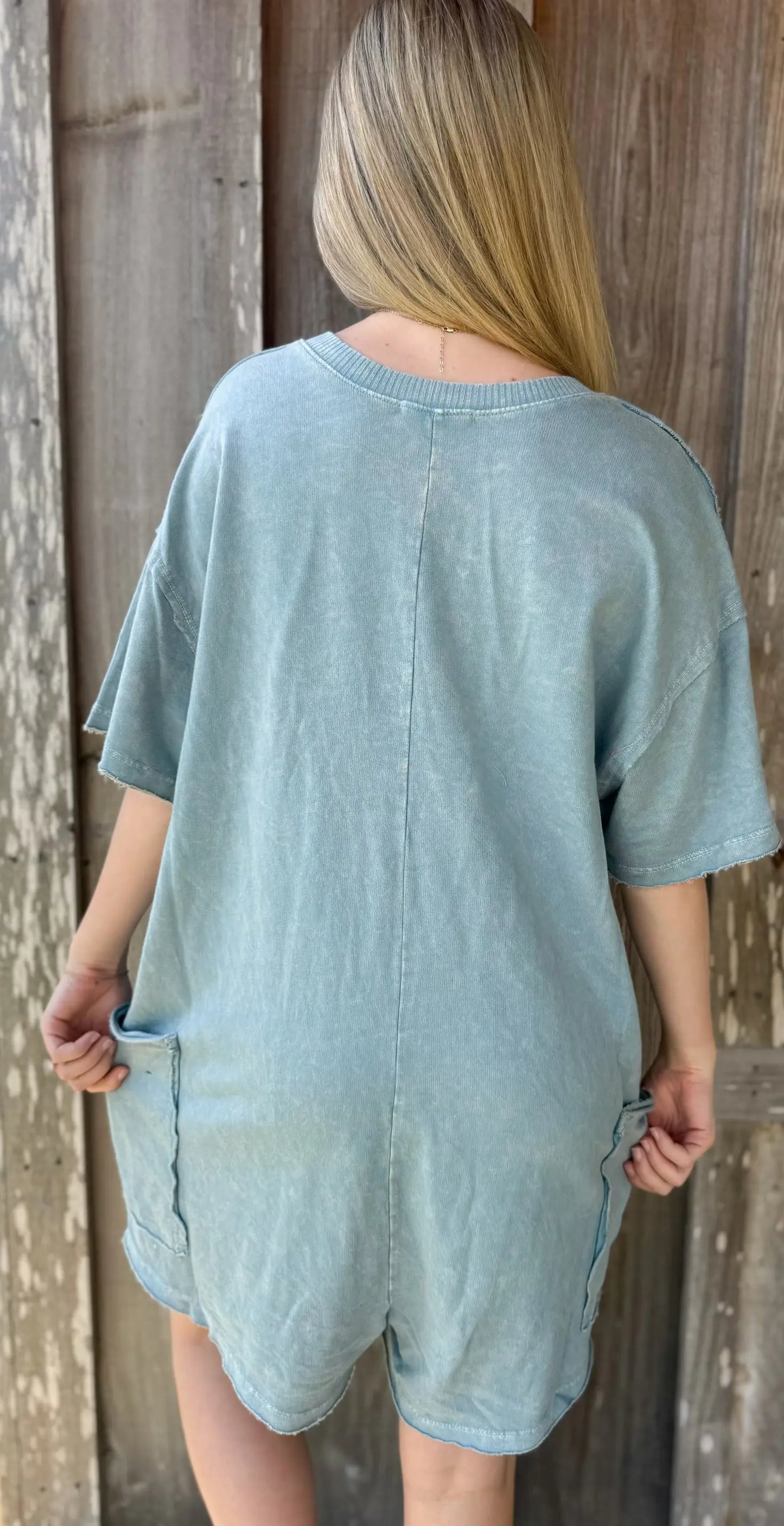 Mineral Wash Reversible Rompers J Her Inc