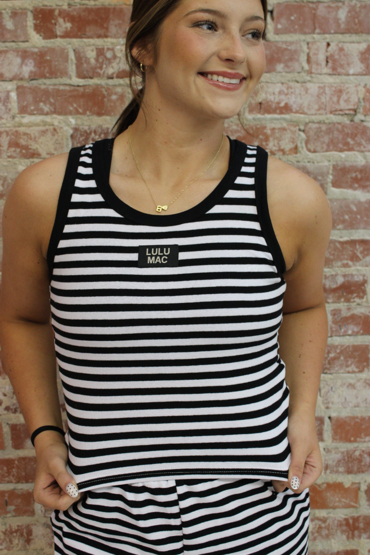 Lulu Mac Black Stripe Tank Top Girlie Girl Originals