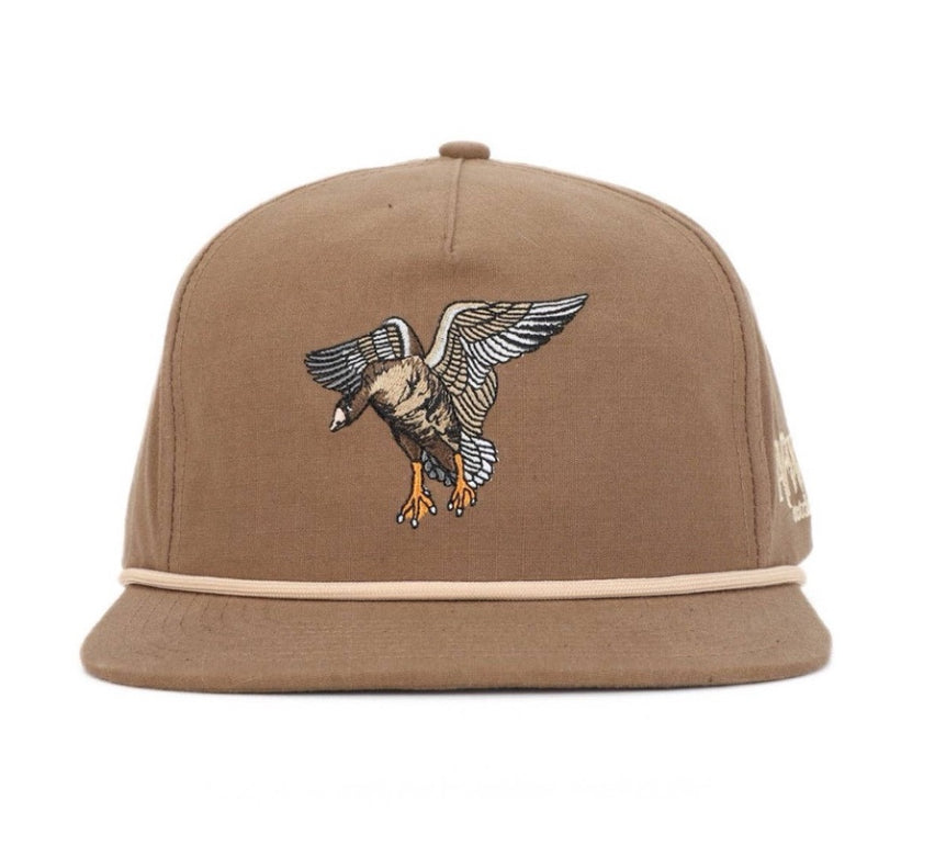 American Flyway Waterfowl Brown And Tan Rope Specklebelly RipStop Hat American Flyway Waterfowl