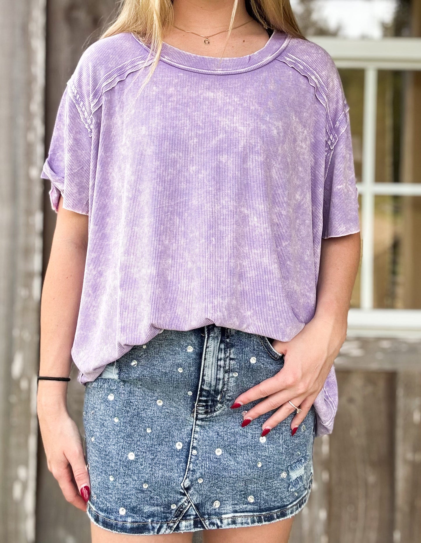 ZENANA WASHED RIBBED SHORT SLEEVE BOAT-NECK TOP SOUTHERN SUNDROP BOUTIQUE