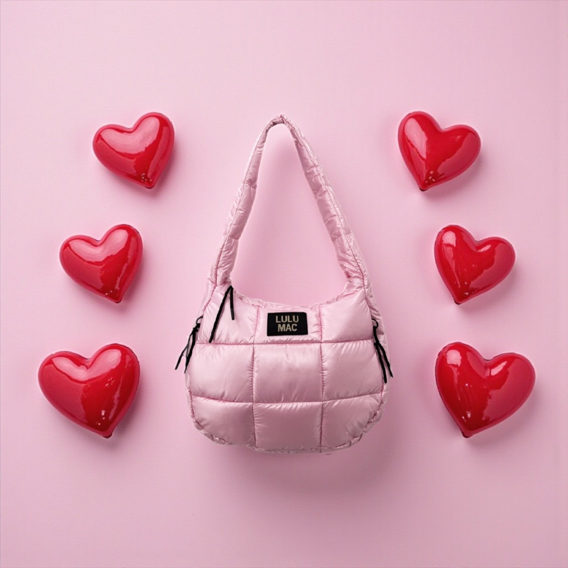 LULU MAC ROSE GOLD PUFFER METALLIC TOTE BAG Girlie Girl Originals