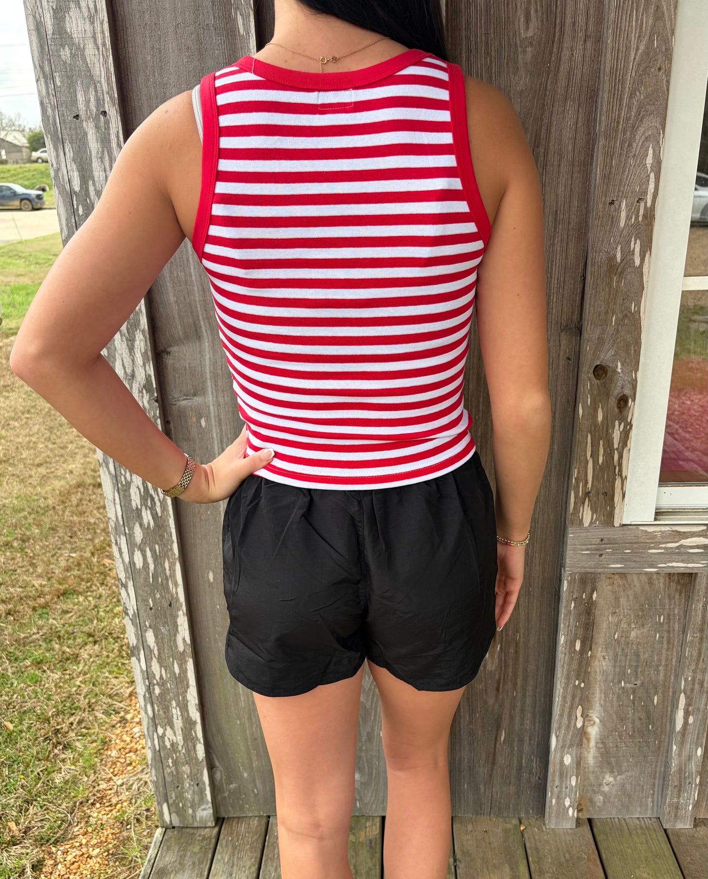 Lulu Mac Red Stripe Tank Top Girlie Girl Originals