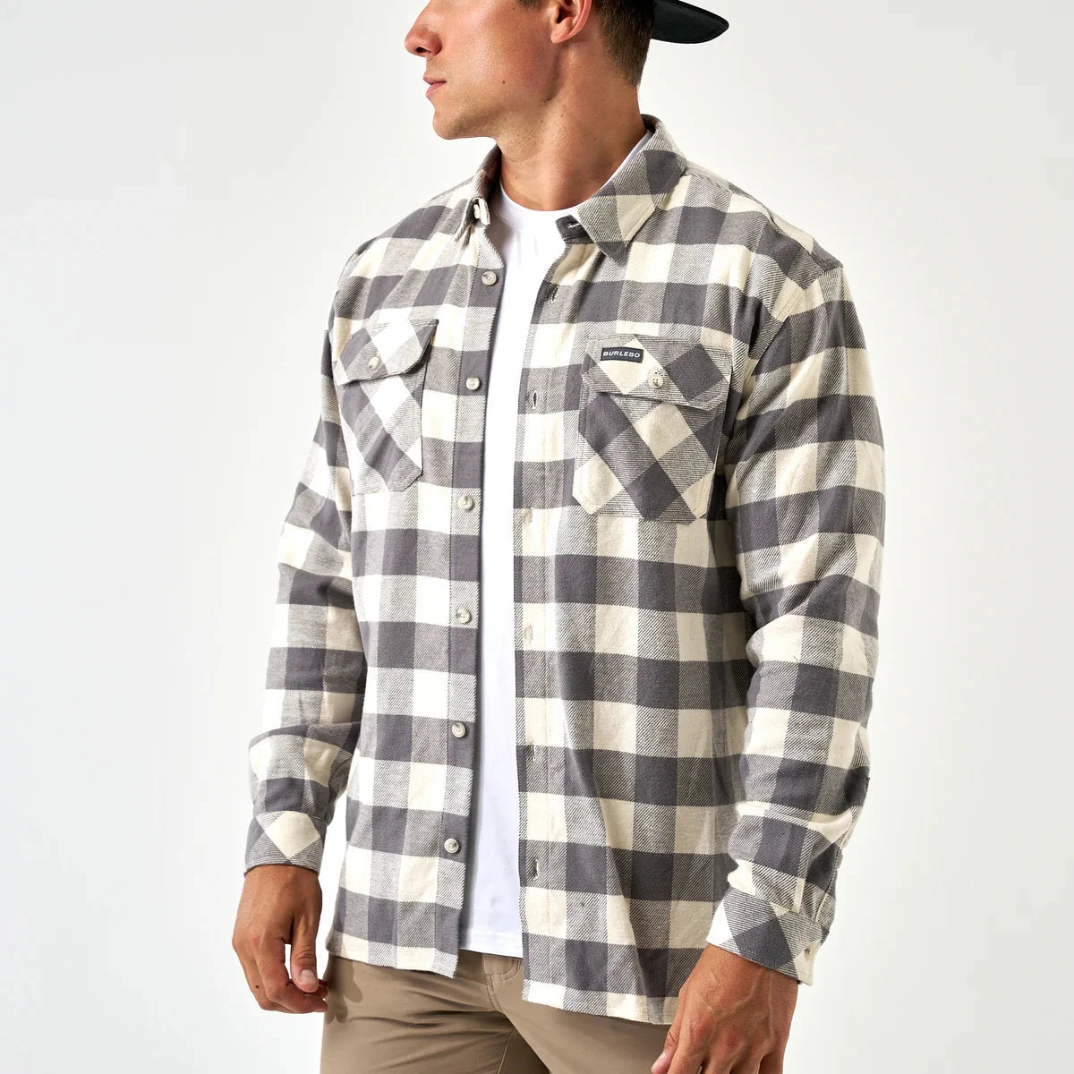 Burlebo Grey Buffalo Flannel Button Down Shirt BURLEBO