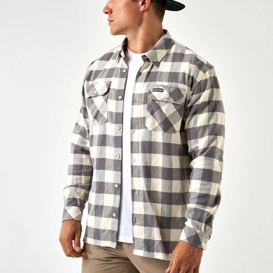Burlebo Grey Buffalo Flannel Button Down Shirt BURLEBO