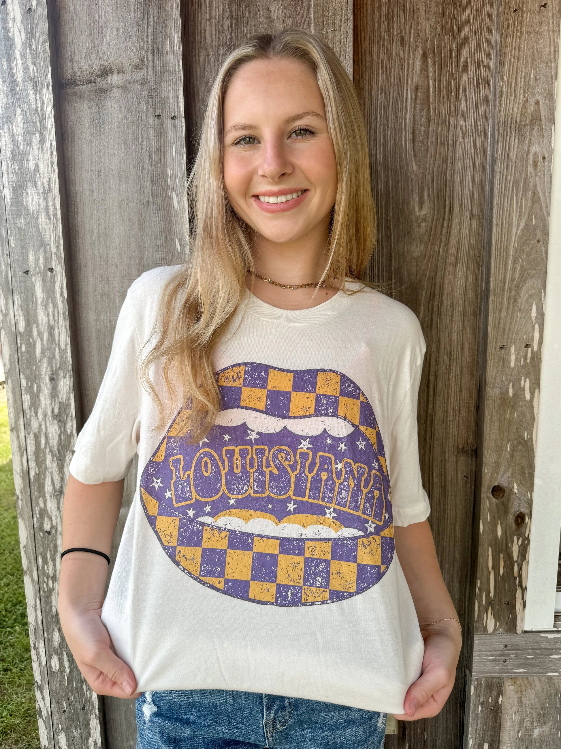 Louisiana Lips Oversized Tee GOLDEN ROSE CO