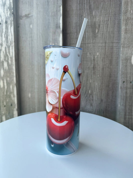 20oz Skinny Tumbler- 3D Cherry Dm Crafting