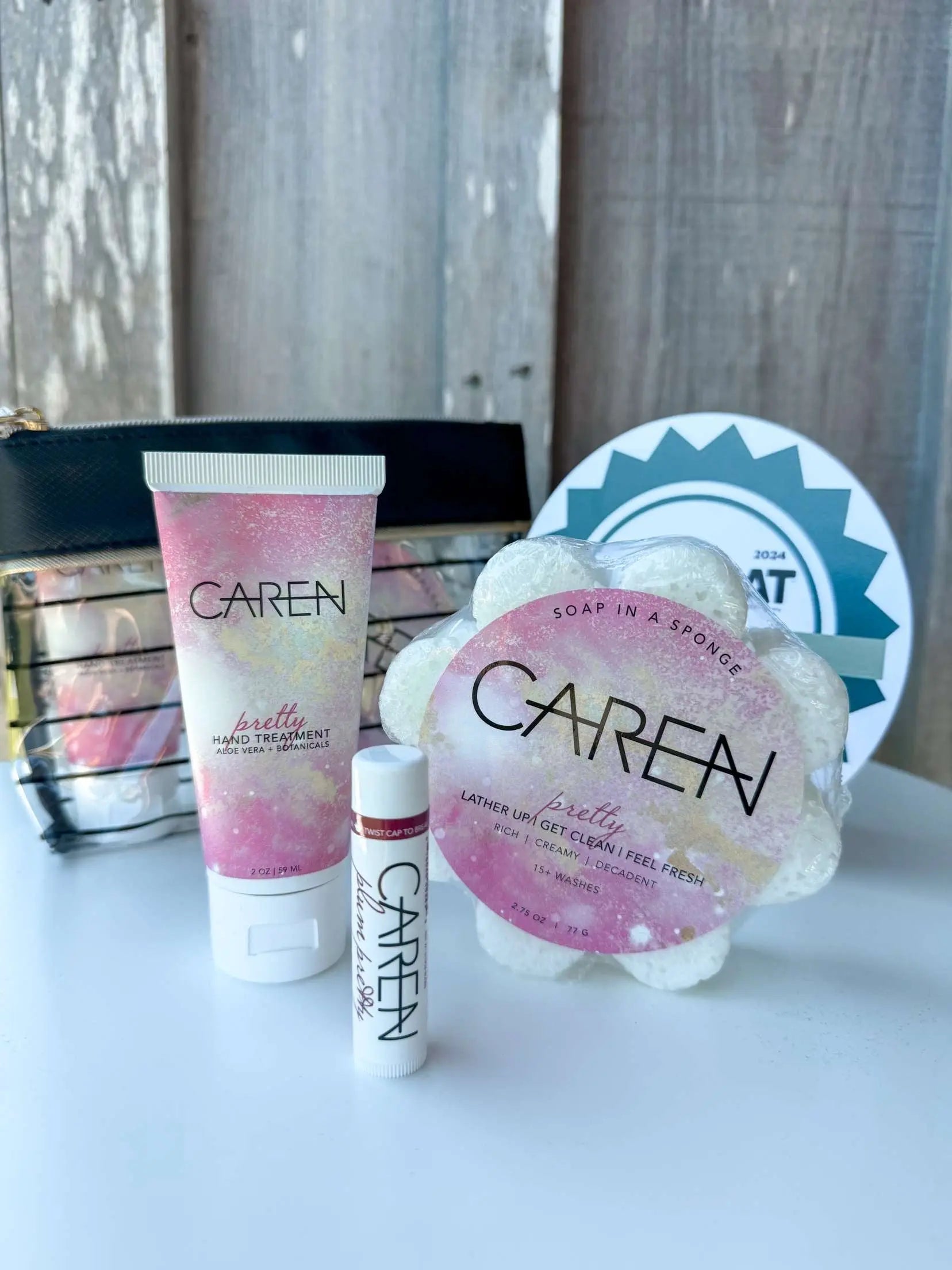 Caren Products-Really Pretty Gift Set; Pretty 2oz Ht and Pretty Sponge Caren Products