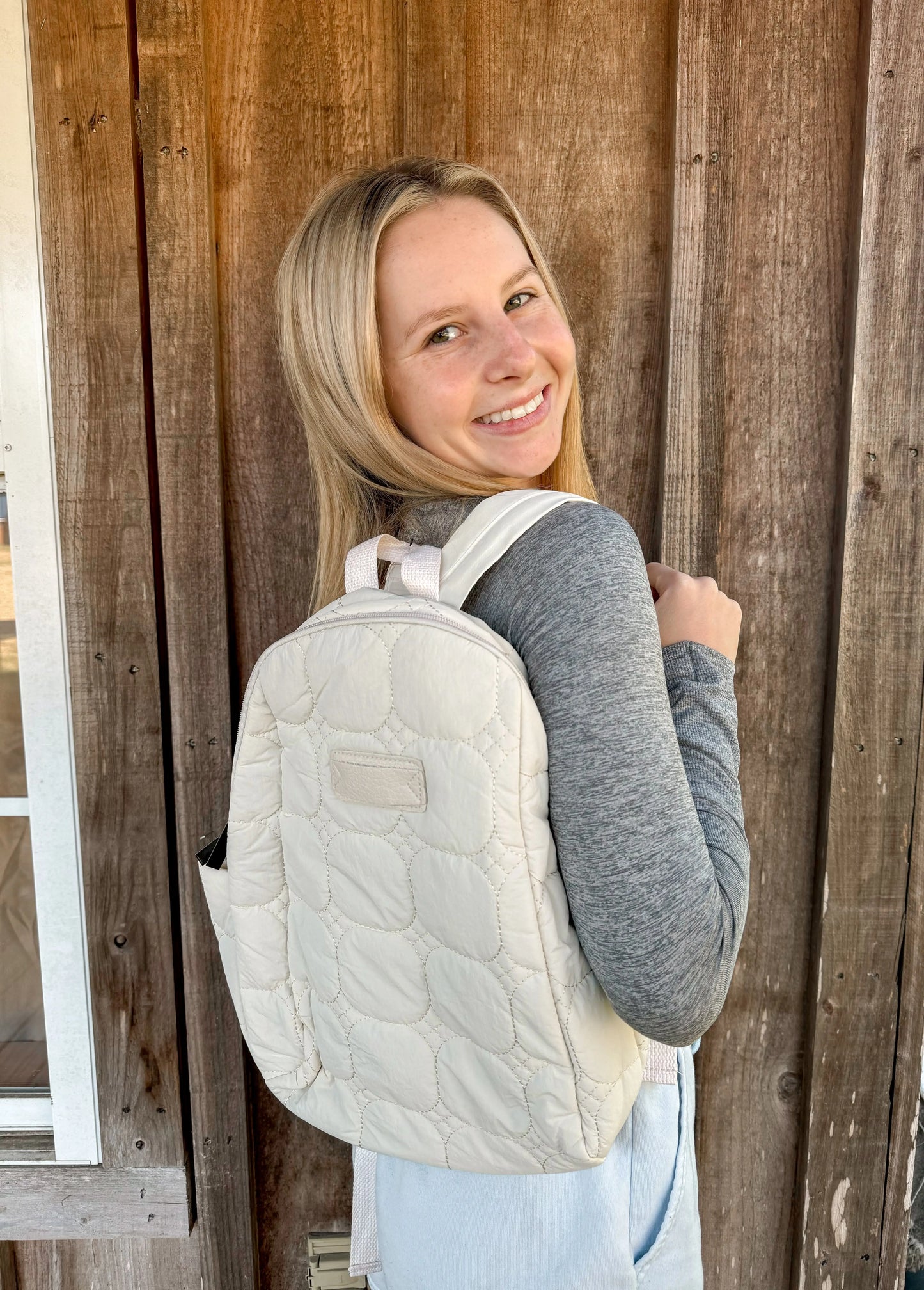 Solid Quilted Nylon Backpack SOUTHERN SUNDROP BOUTIQUE