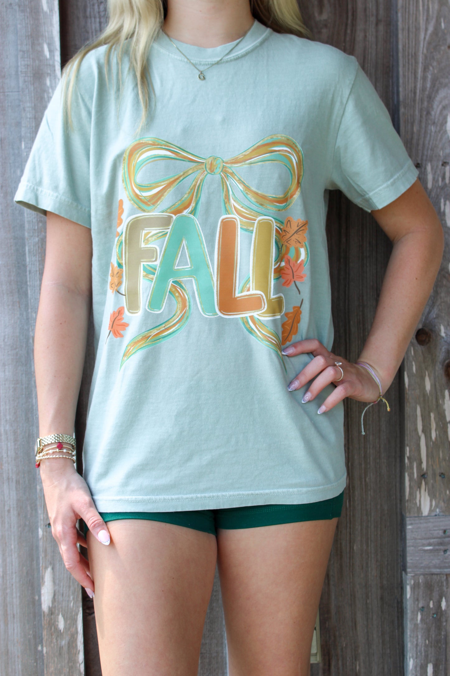 Fall Bow Sage T-Shirt Trendy Transfers