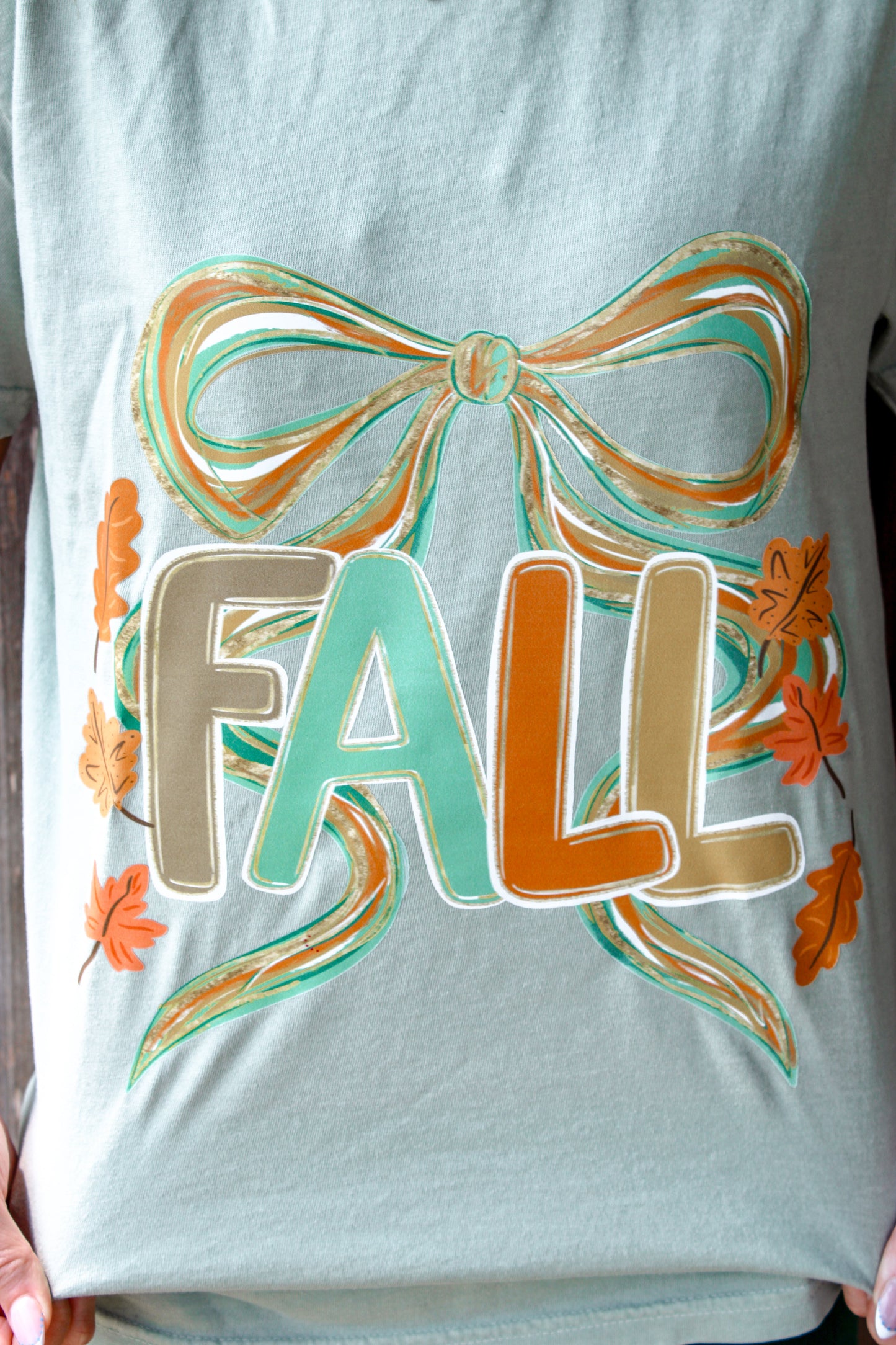 Fall Bow Sage T-Shirt Trendy Transfers