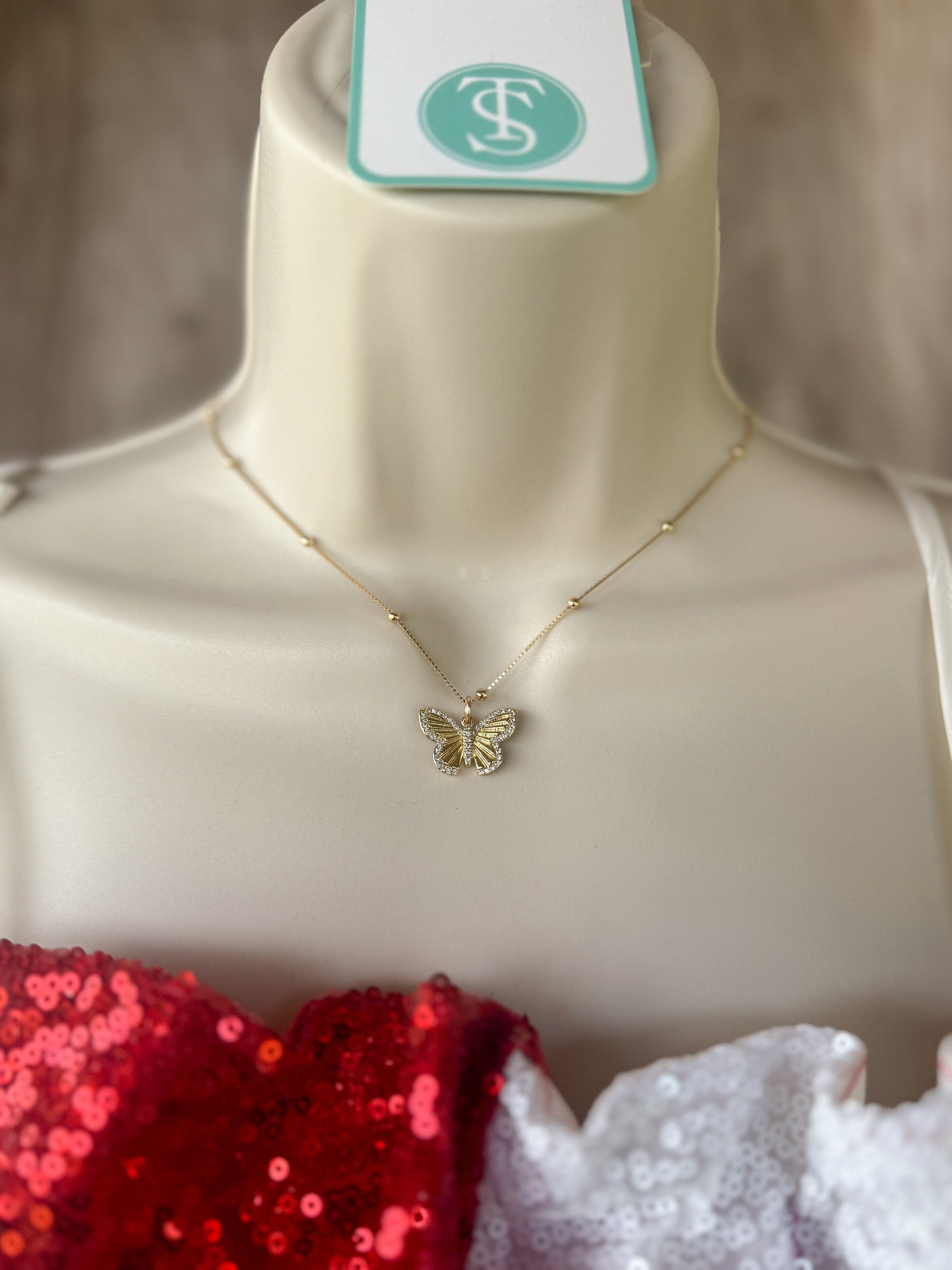 Taylor Shaye Laura Gold Butterfly Necklace Taylor Shaye Designs