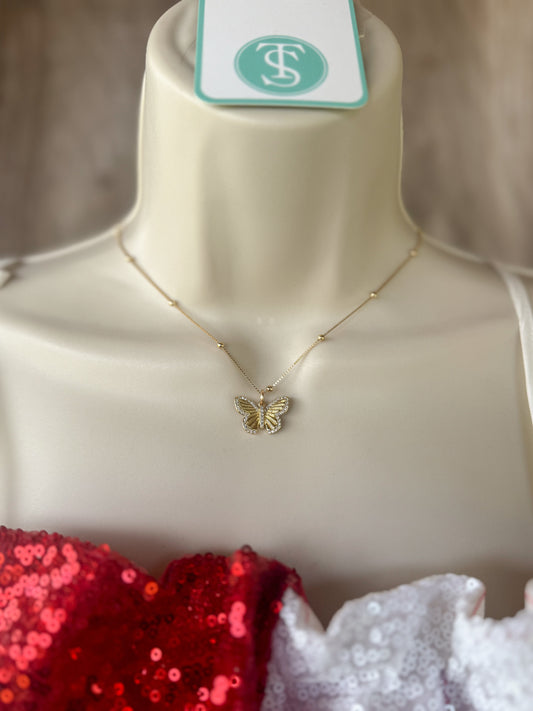 Taylor Shaye Laura Gold Butterfly Necklace Taylor Shaye Designs